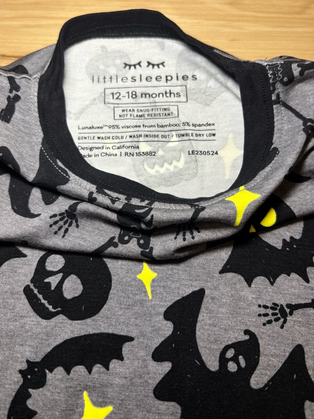 Little Sleepies Glowing Ghouls 2 Piece NWT - Picture 2 of 5
